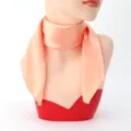 Solid color silk satin square scarf elegant women neckerchief fashion summer hair accessory - 60cm x 60cm / Lotus root pink