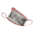 Elastic double hair comb banana clip stretchy magic hair styling tool for easy buns. - 20 Teeth / Pink