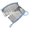 Double banana hair clip stretch comb lazy hair styling tool blue elastic hair accessories for women - 20 Teeth / Sky Blue