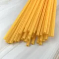 Disposable yellow plastic straight straws for daily drinks and kids crafts 100pcs. - Orange