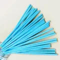 Disposable paper straws, holographic light blue drinking straws for party supplies and daily use. - Holographic Blue