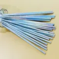 Biodegradable holographic paper straws for party drinks, rainbow laser drinking straws. - Laser Silver