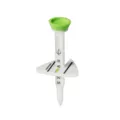 Height adjustable golf tee with scale markings white and green plastic durable sports accessory - Green