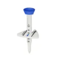 Adjustable golf tee with height scale markers, durable plastic training accessory for sports. - Blue