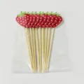 Set di stuzzicadenti per torta a forma di fragola decorazione festa dessert carta carina - Stecchini fragola rossa