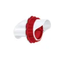 Red and white plastic automatic chicken feeder port, rainproof poultry feeding part variant. - Generation 3 Red Set / 4+1 Red Jump Ring Opener