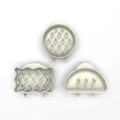 Mini hand pie molds set, plastic baking pastry press tools for apple pie and cookies. - 3-Piece Set