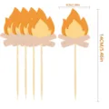 Firefighter theme campfire cake topper decoration set for kids birthday party and celebration bake - X Flame Picks