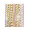Biodegradable pink and gold disposable paper straws set for birthday party decorations supply. - Pink Gold Combination