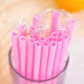 Pink heart-shaped plastic drinking straws individually wrapped, durable party straw supplies. - 10 Pcs Per Pack / Heart Shaped Straw / Pink (Individually Wrapped)