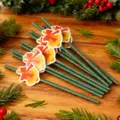 Christmas decorative paper straws with bell cutouts, festive party drinkware set. - Reindeer Straws with Bell