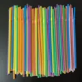 Kleurrijke wegwerp plastic drinkrietjes 21cm 100stuks flexibele sap rietjes pakket - Flexibele rietjes 5x210 kleurrijk, 100 stuks