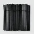 Zwarte wegwerp plastic buigbare drinkrietjes 21cm 5mm voor sap grote voordeelverpakking - Flexibele rietjes 5x210 zwart, 100 stuks
