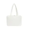 White Quilted Laptop Bag 14 Inch Tote Sleeve Cute Puffer Computer Bag for Women Work - No Pendant / White (No Pendant)