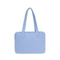Light blue quilted laptop tote bag 14 inch commuter sleeve stylish padded protective case. - No Pendant / Blue (No Pendant)