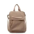 Khaki corduroy backpack for women and men, stylish casual laptop bag with front pocket. - Khaki