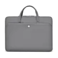 Borsa per laptop grigia con manici e tasca frontale, elegante custodia per computer. - 13,3/14 pollici / Grigio