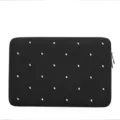 Black polka dot laptop sleeve, stylish and lightweight protective notebook case with zipper. - 10-11 Inch / Black