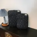 Korean style star pattern laptop sleeve 11 13 inch tablet pouch shockproof protective bag - 11" / Black