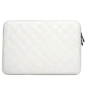 White Quilted 14-Inch Laptop Sleeve Slim Shockproof iPad Case Minimalist Storage Bag - 10-11 Inch / Off White