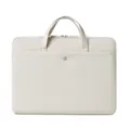 Borsa per laptop bianco sporco con manici e tasca frontale, elegante e pratica per donne. - 13,3/14 pollici / Bianco avorio