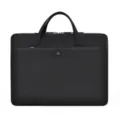 Borsa per laptop nera con manici e tasca anteriore, resistente cartella da lavoro per 14-15.6 pollici. - Nero