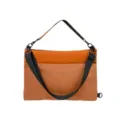 Orange grid 14-inch laptop shoulder bag variant, stylish commuter bag with black straps. - L / Orange
