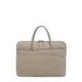 Korean style quilted 14 inch laptop bag light beige business commuter sleeve for women - 14" / Khaki