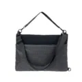 Sac bandoulière minimaliste pour ordinateur 14 pouces, sacoche de tablette à grille noir et blanc - L / Noir