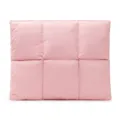 Pink puffer laptop sleeve 14 inch, trendy quilted notebook computer bag, soft padded case. - 13-14 Inch / Pink