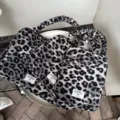 Borsa per laptop maculata grigia con manico in peluche, custodia elegante per tablet. - 15-15.6 Pollici / Grigio