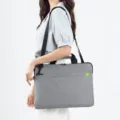 Borsa per laptop multifunzione da 15,6 pollici grigia ventiquattrore da lavoro a spalla e mano - 15.6" / Grigio + tracolla