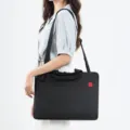 Borsa portatile nera da 15.6 pollici valigetta business versatile con manici e tracolla. - 15.6" / Nero Con Tracolla