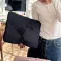 Schwarze Laptoptasche mit süßem Schleifendesign, weiche Schutzhülle für 13 Zoll Tablets. - 11寸(竖款) / Schwarz