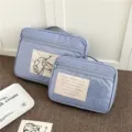 Conjunto de Bolsa de Almacenamiento Transparente Minimalista Azul Organizador Tablet - Azul