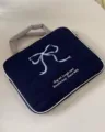 Niedliche bestickte Schleife Laptoptasche mit Griffen, stilvolles 13 15 Zoll Tablet Etui. - 13-14寸(横款) / Dunkelblau