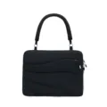 Black quilted puffer laptop bag, stylish cloud commuter tote with soft padded handles. - 14" / Black