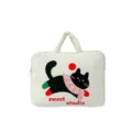 Korean cute laptop bag student commuting ipad tablet handbag portable computer sleeve - Rice White Horizontal