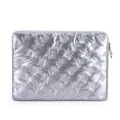 Funda para portátil acolchada metálica plateada con lindo patrón de lazo para 13.3 14 pulgadas. - Plateado