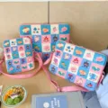 Cute pink blue checkered cartoon laptop sleeve bag ins style tablet pouch for girls. - Horizontal Medium Size / Pink