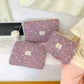 Süße karierte Laptoptasche 13 Zoll Tablet Hülle ästhetische Hunde Tasche für Alltag - S / Karo