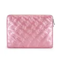 Funda acolchada rosa para portátil de 14 pulgadas bolsa bonita con lazo en relieve - Rosa