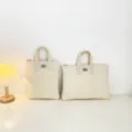 Korean style quilted space cotton laptop bag, suitable for 11 inch tablet and 13 inch computer. - 11寸(竖款) / Off White