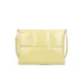 Yellow quilted puffer laptop bag crossbody messenger bag for daily work or travel use. - Yellow