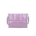 Purple quilted puffer laptop bag 15.6 inch crossbody shoulder bag for laptop computer - Pink