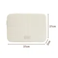 Minimalistische gesteppte Laptoptasche 37x27cm beiger Computer-Aufbewahrungsbeutel fur Notebook - 15,6 Zoll / Beige
