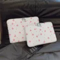 Korean style cute bow laptop sleeve tablet storage bag white soft laptop case for women - S / White