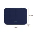 Minimalistische dunkelblaue gesteppte Laptoptasche 37x27cm, schützende Computertasche. - 15,6 Zoll / Marineblau