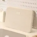 Beige Cord Laptop Hülle 14 15.6 Zoll weiche Schutzhülle leichte Laptoptasche elegant - 14 Zoll / Beige
