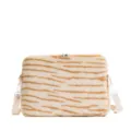 Fluffy tiger stripe laptop sleeve shoulder bag plush tablet protective cover 11/14 inch - L / Khaki